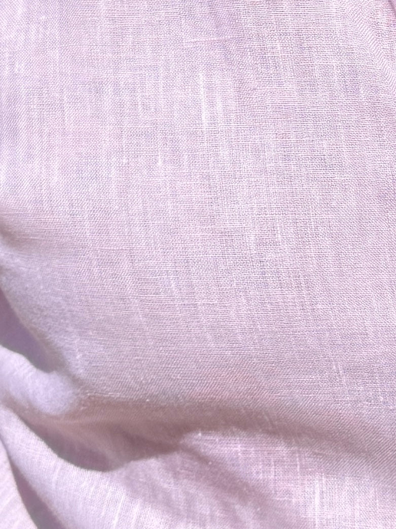 Short Sleeve 1-Pocket Linen Shirt - Pink