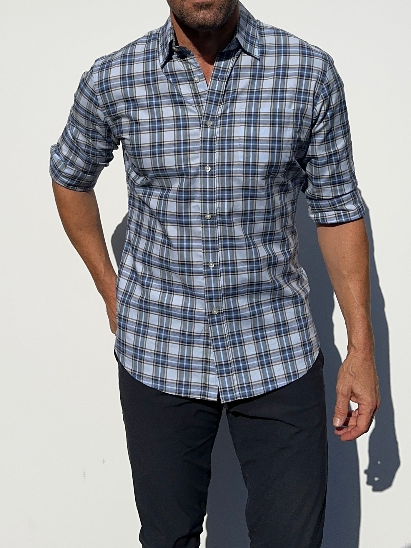 Light Blue Plaid Oxford - Light Blue Plaid