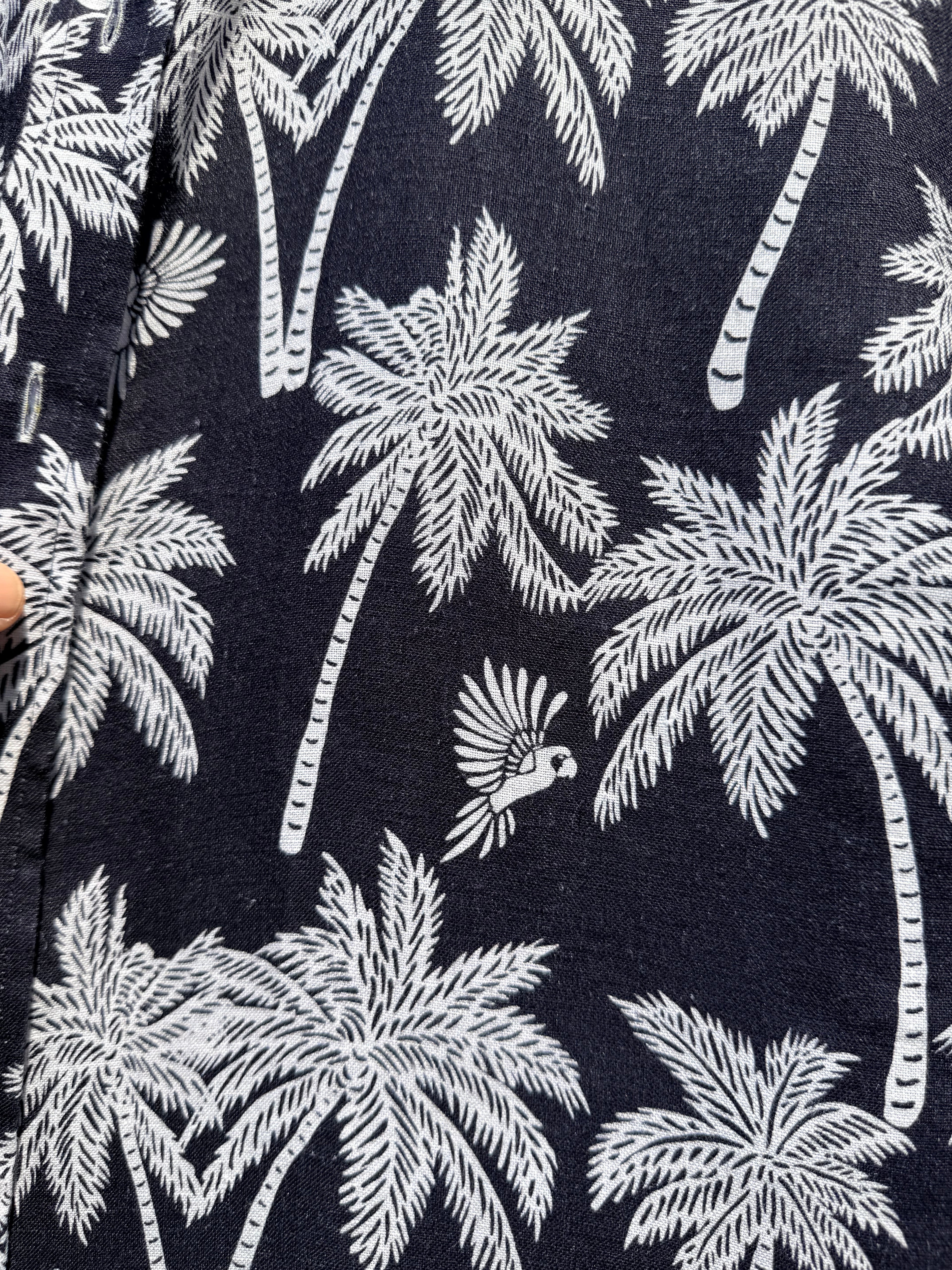 Palms Party Shirt on Linen- Small Batch #684