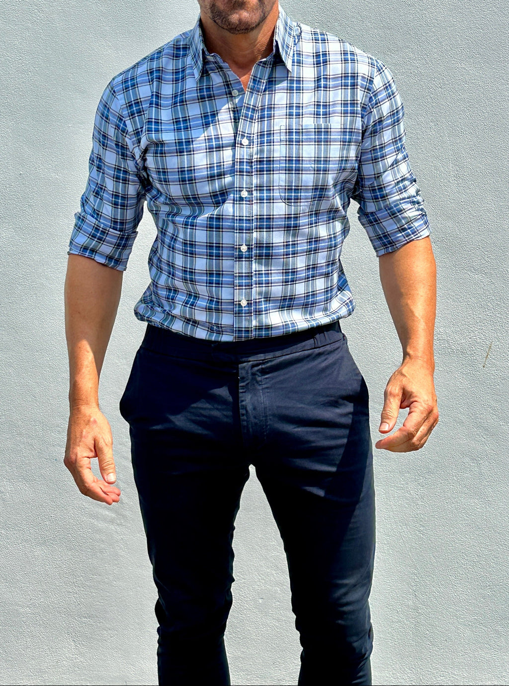 Light Blue Plaid Oxford - Light Blue Plaid