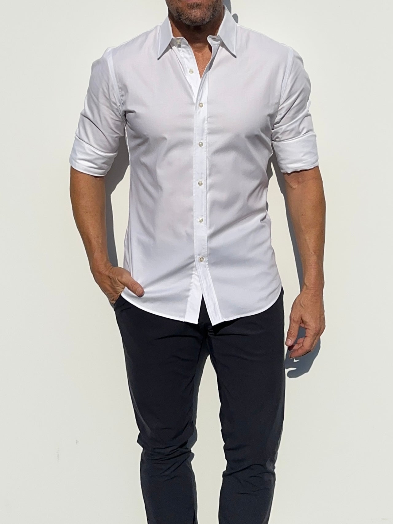 Incognito Stretch Poplin - White