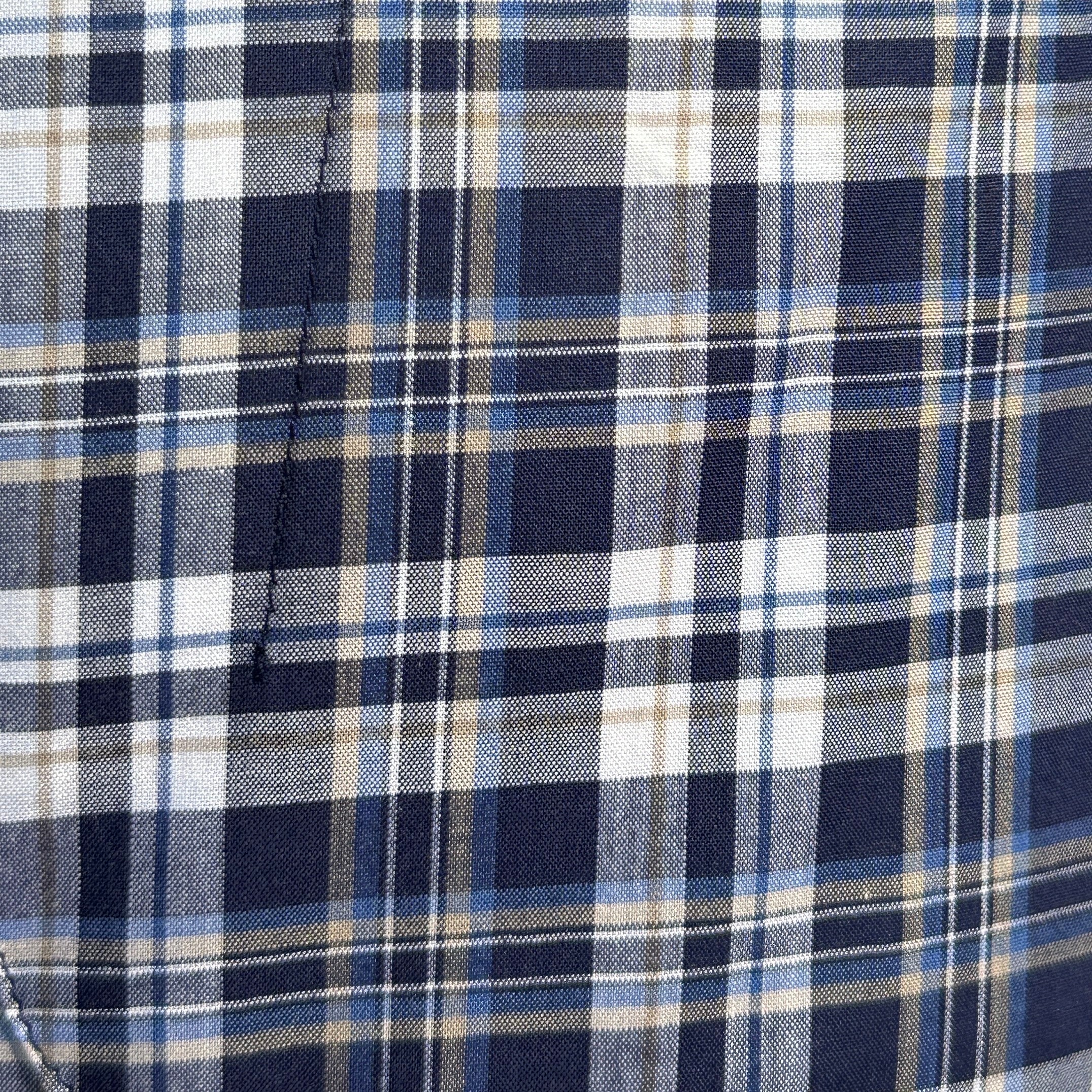 Navy & Gray Plaid Broadcloth - Navy & Gray Plaid Broadcloth