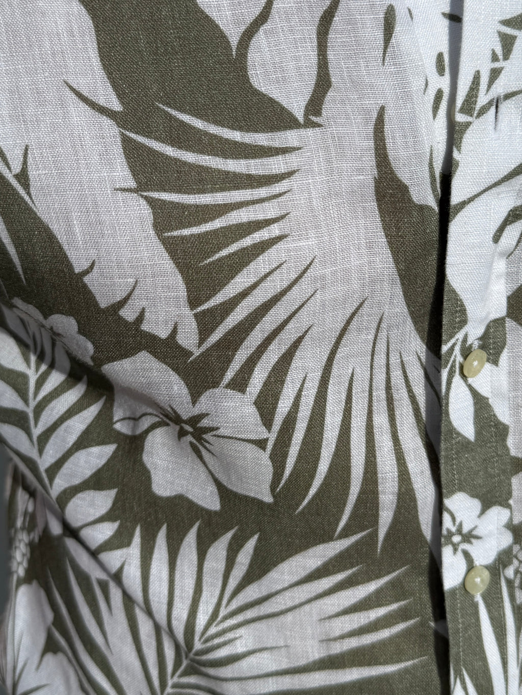 Olive Floral on Linen - Olive Flowers