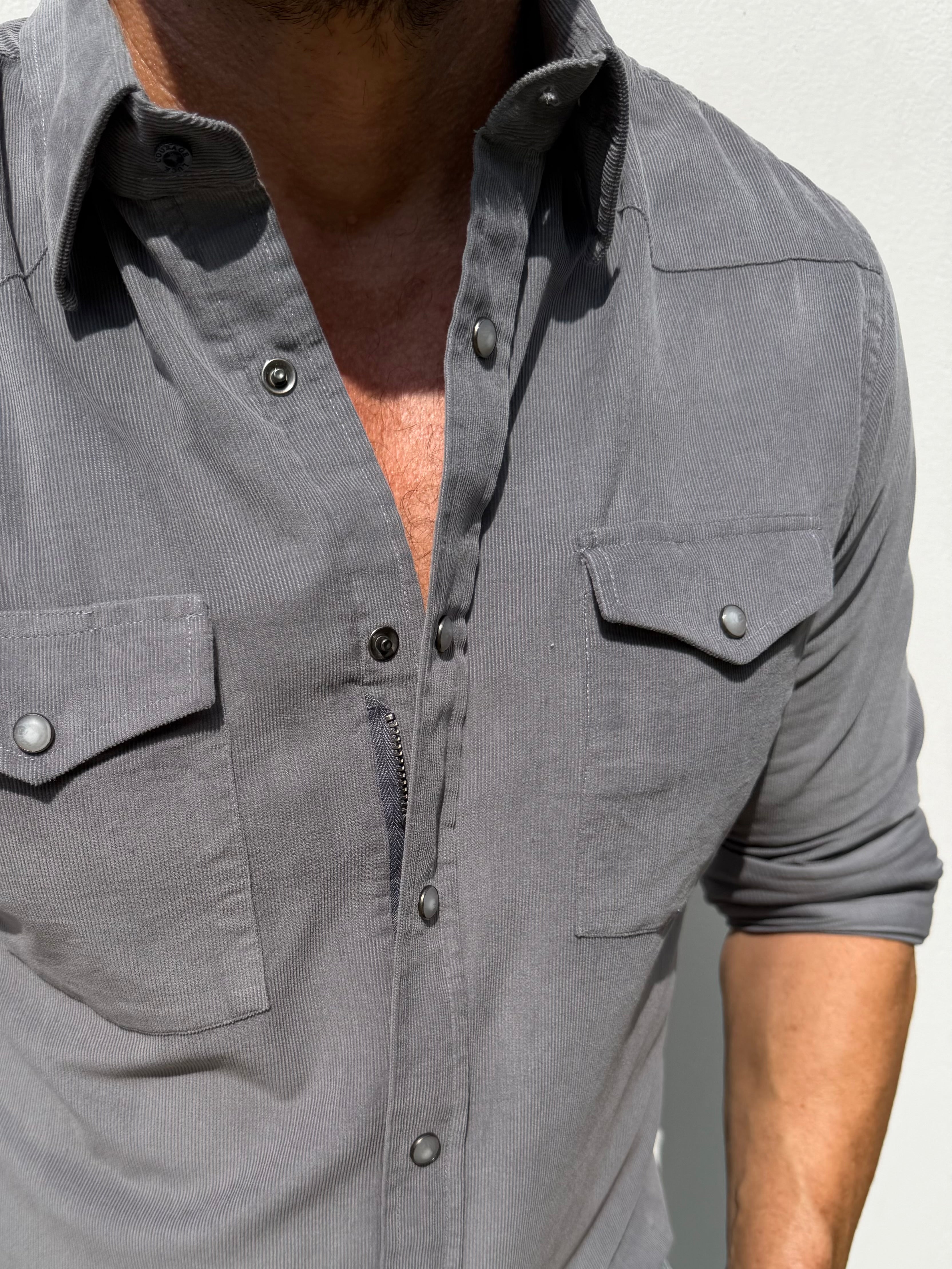 The Corduroy Western - Gunmetal Gray