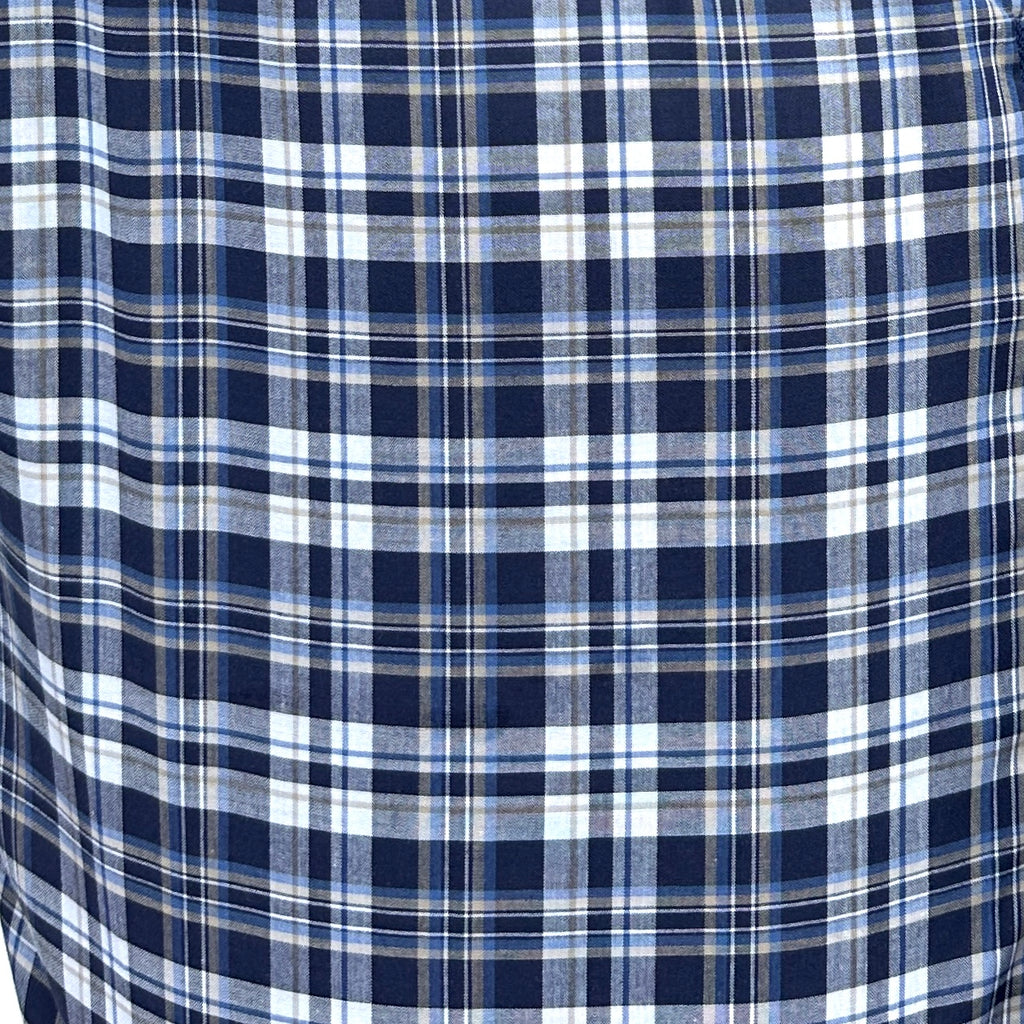 Navy & Gray Plaid Broadcloth - White & Blue Plaid