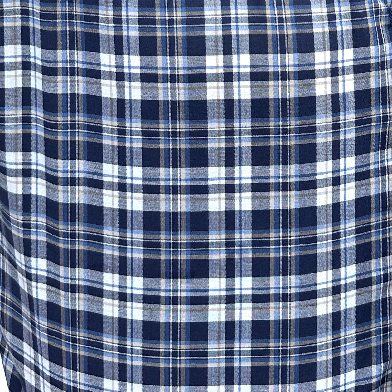 Navy & Gray Plaid Broadcloth - White & Blue Plaid