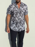 Navy Palms on Linen - Navy Palms on Linen