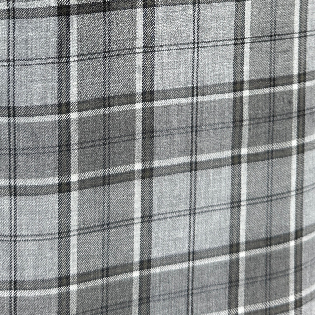 No-Pocket Plaid Flannel - Light Gray