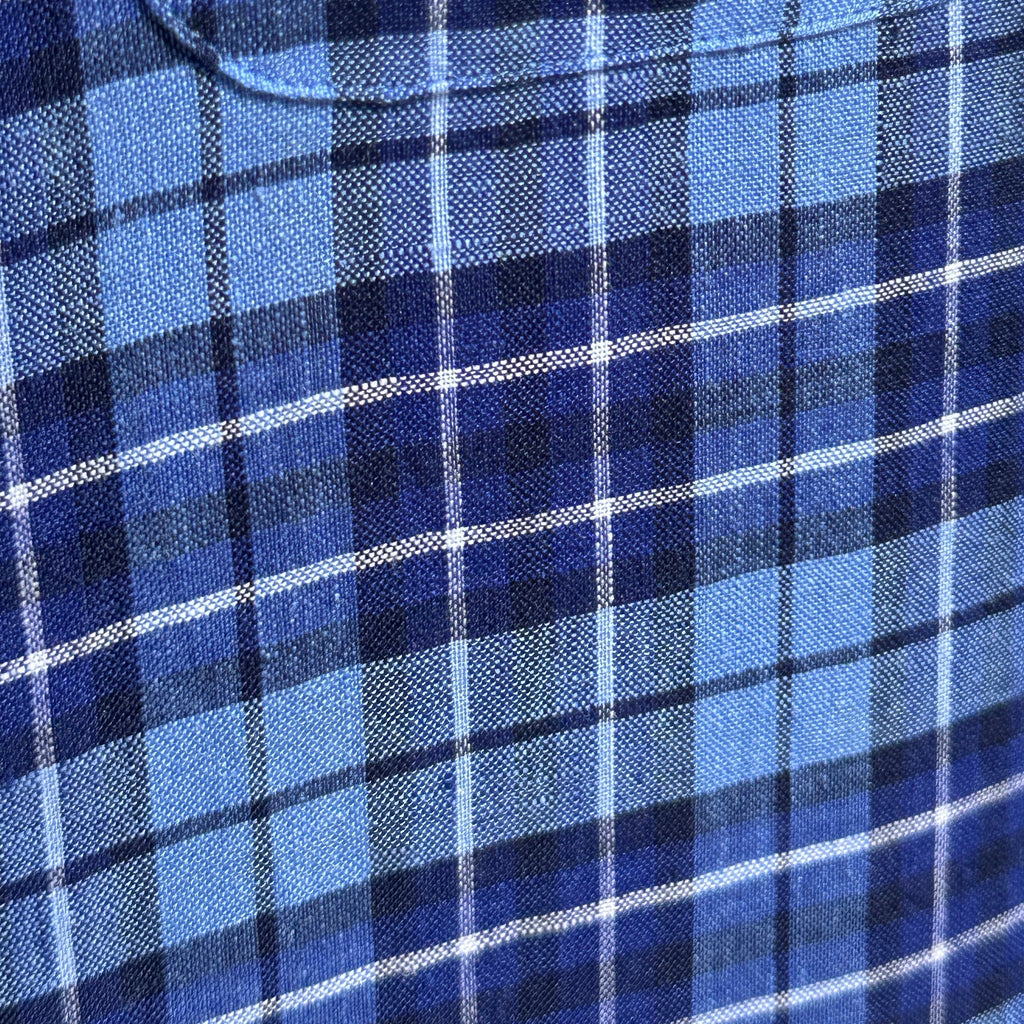Plaid Linen - Blue on Blue Plaid Linen