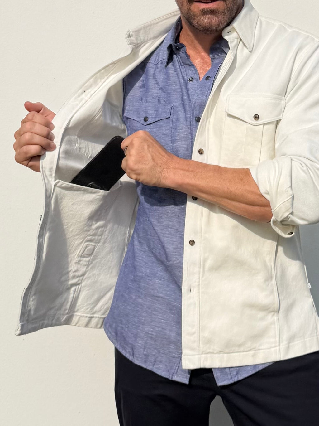 The Urban Legend Shirt-Jacket in Off-White - Off-White