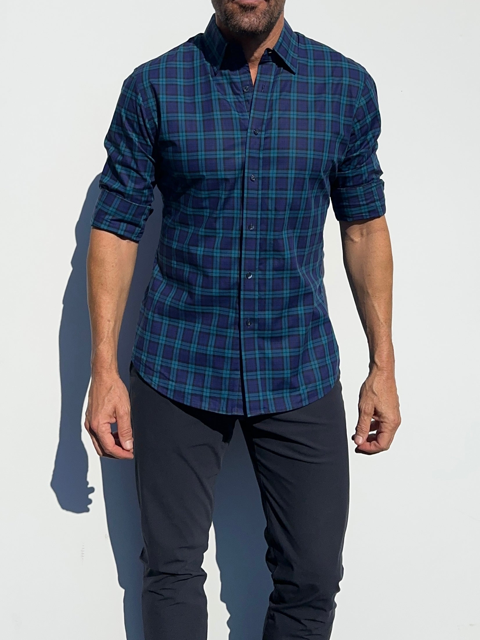 Navy Plaid Organic Cotton - Small Batch #291 Navy Plaid Organic Cotton