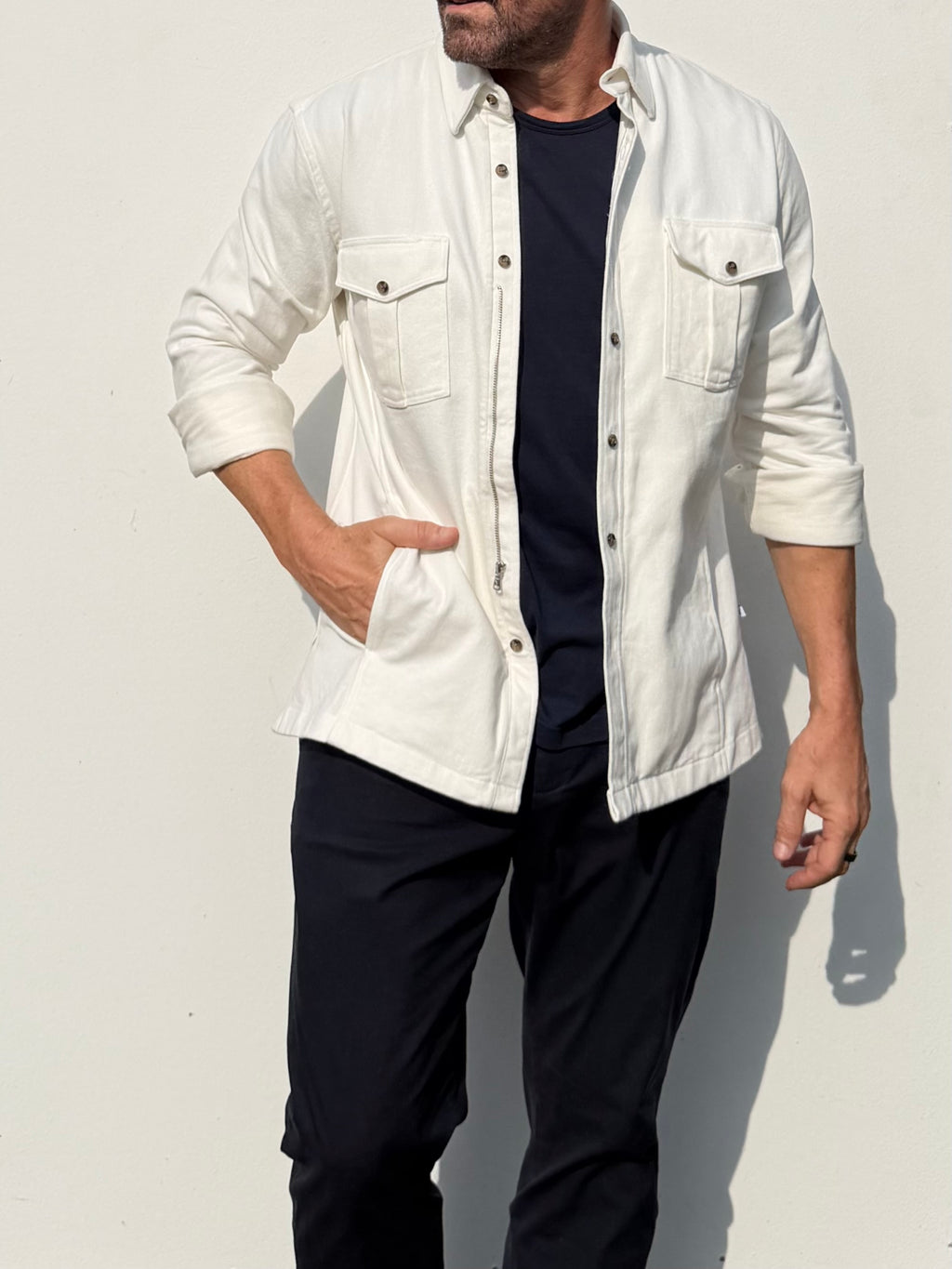 The Urban Legend Shirt-Jacket in Off-White - Off-White
