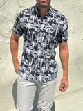 The Jungle Brothers Linen Party Shirt - White on Black