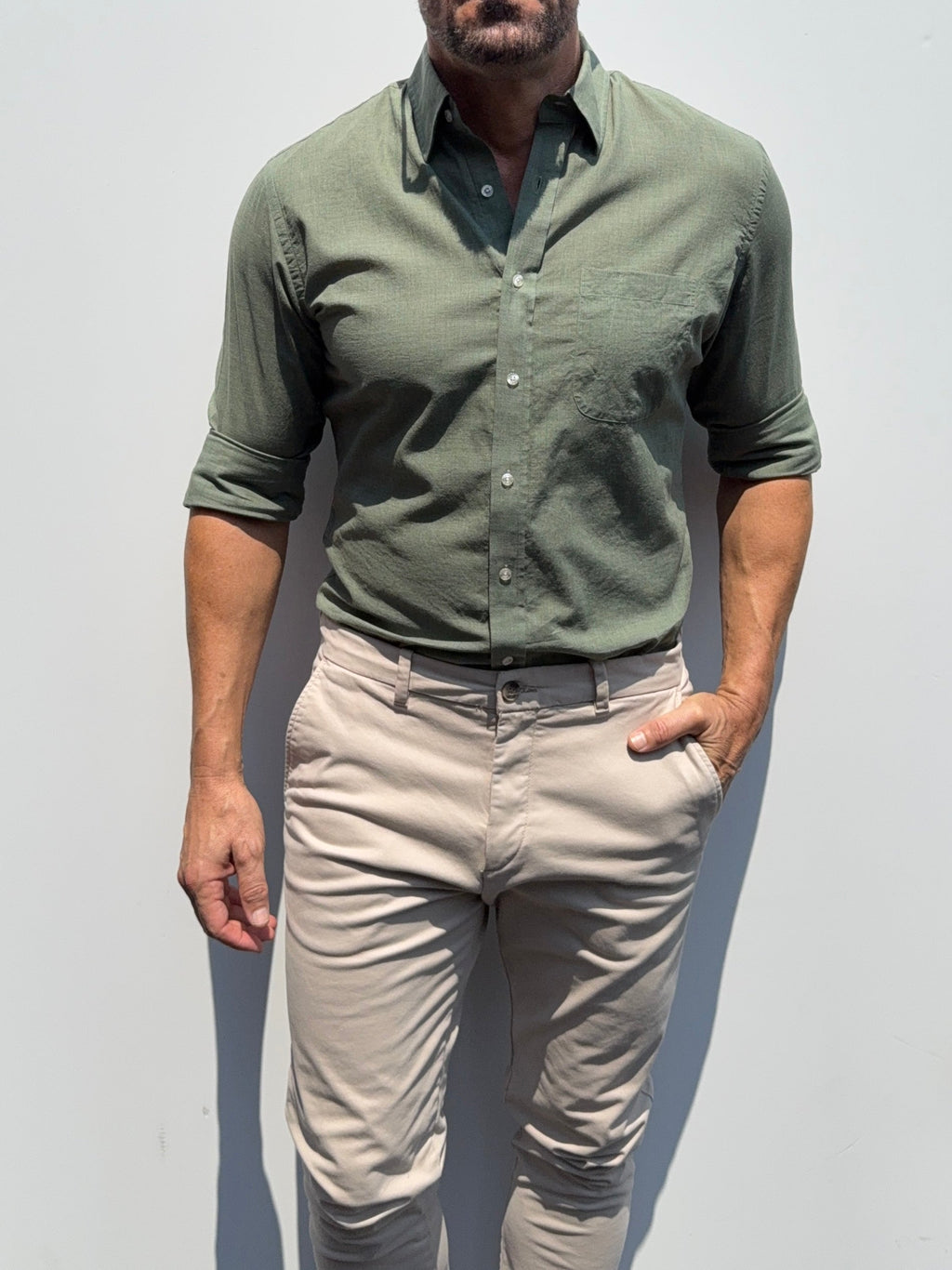 Super Lightweight Cotton- Long Sleeve - Moss Green