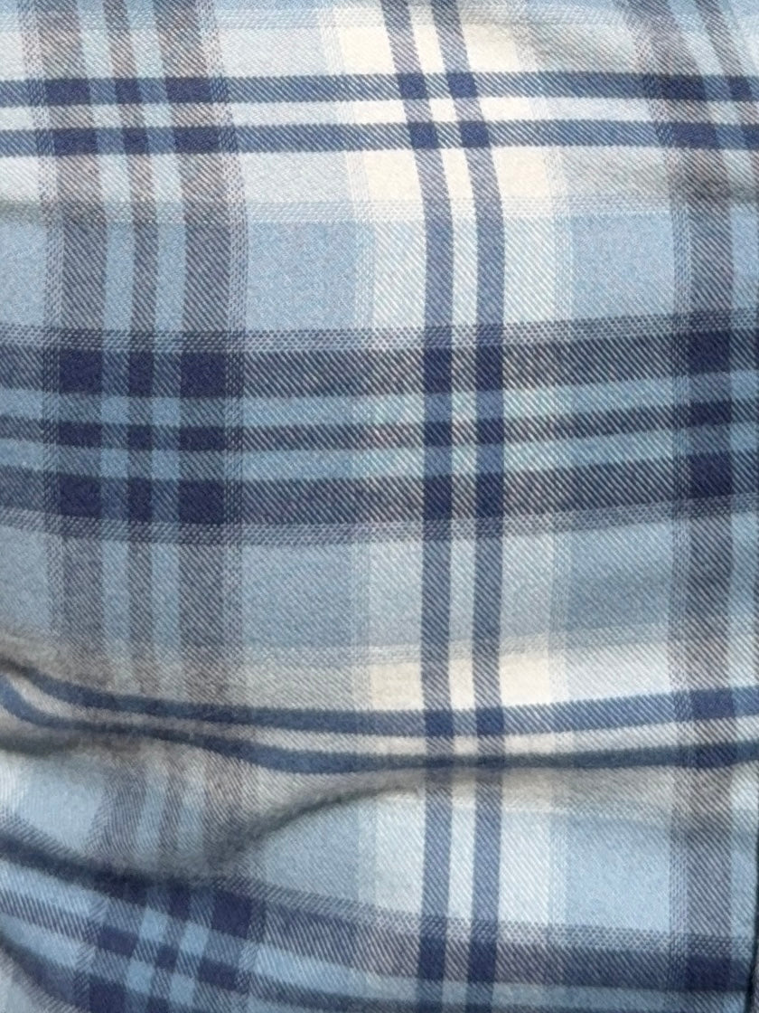 The No-Pocket Dress Flannel - Light Blue Plaid