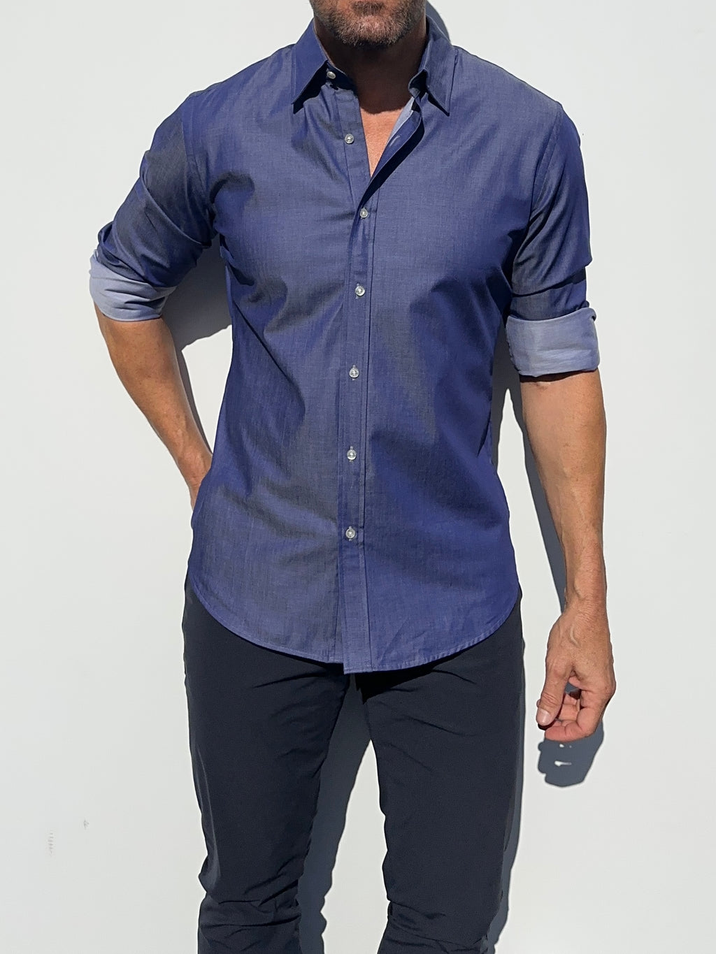 Dark Indigo Stretch Twill - Indigo
