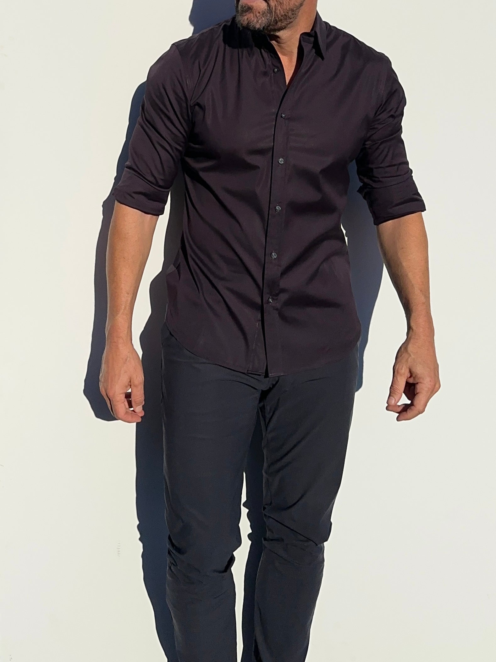 Incognito Stretch Poplin - Eggplant