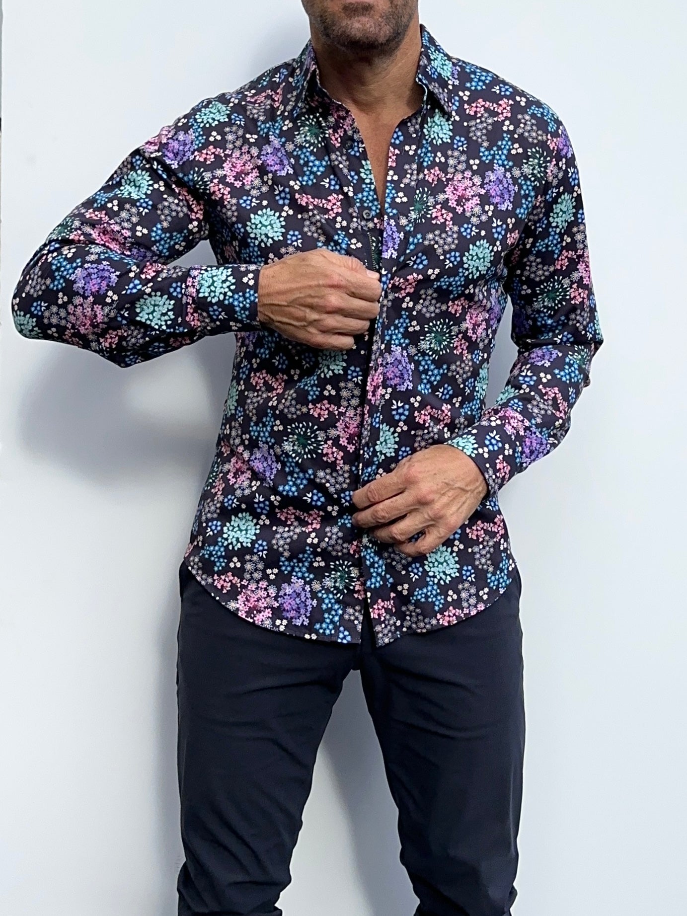 Fireworks Floral Party Shirt - Firework Floral