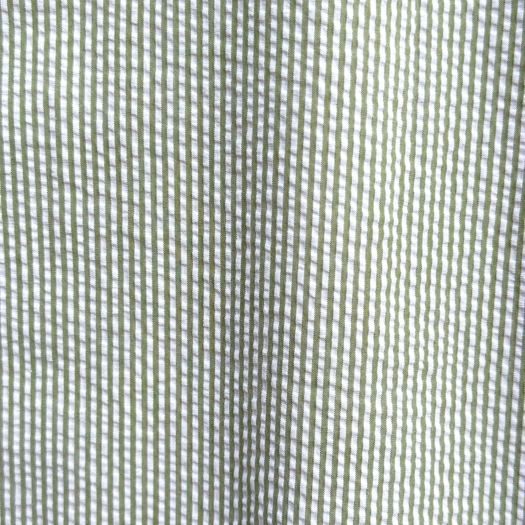 Striped Seersucker - Sage Stripe