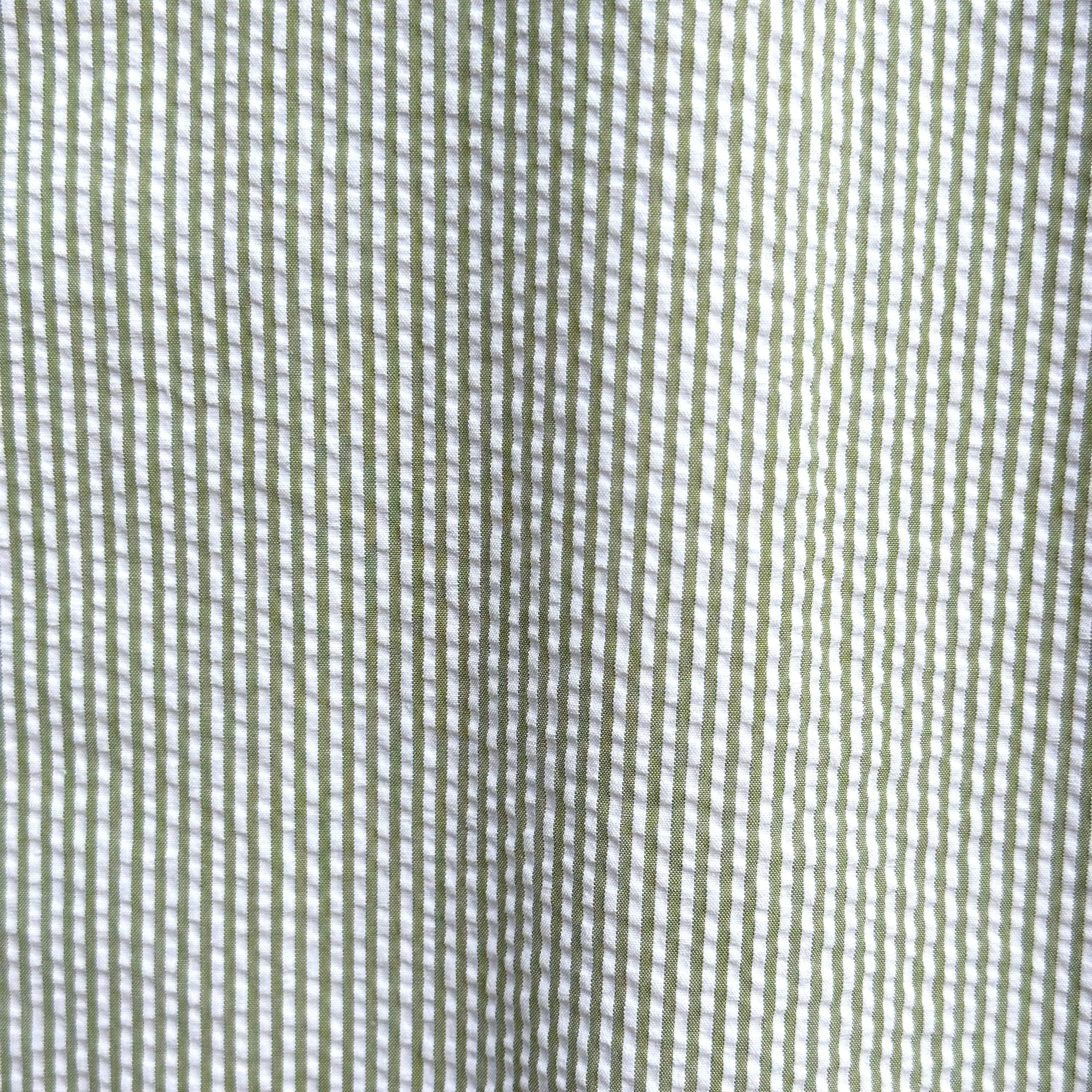 Striped Seersucker - Sage Stripe