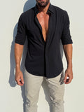 Solid Seersucker Long Sleeve - Black