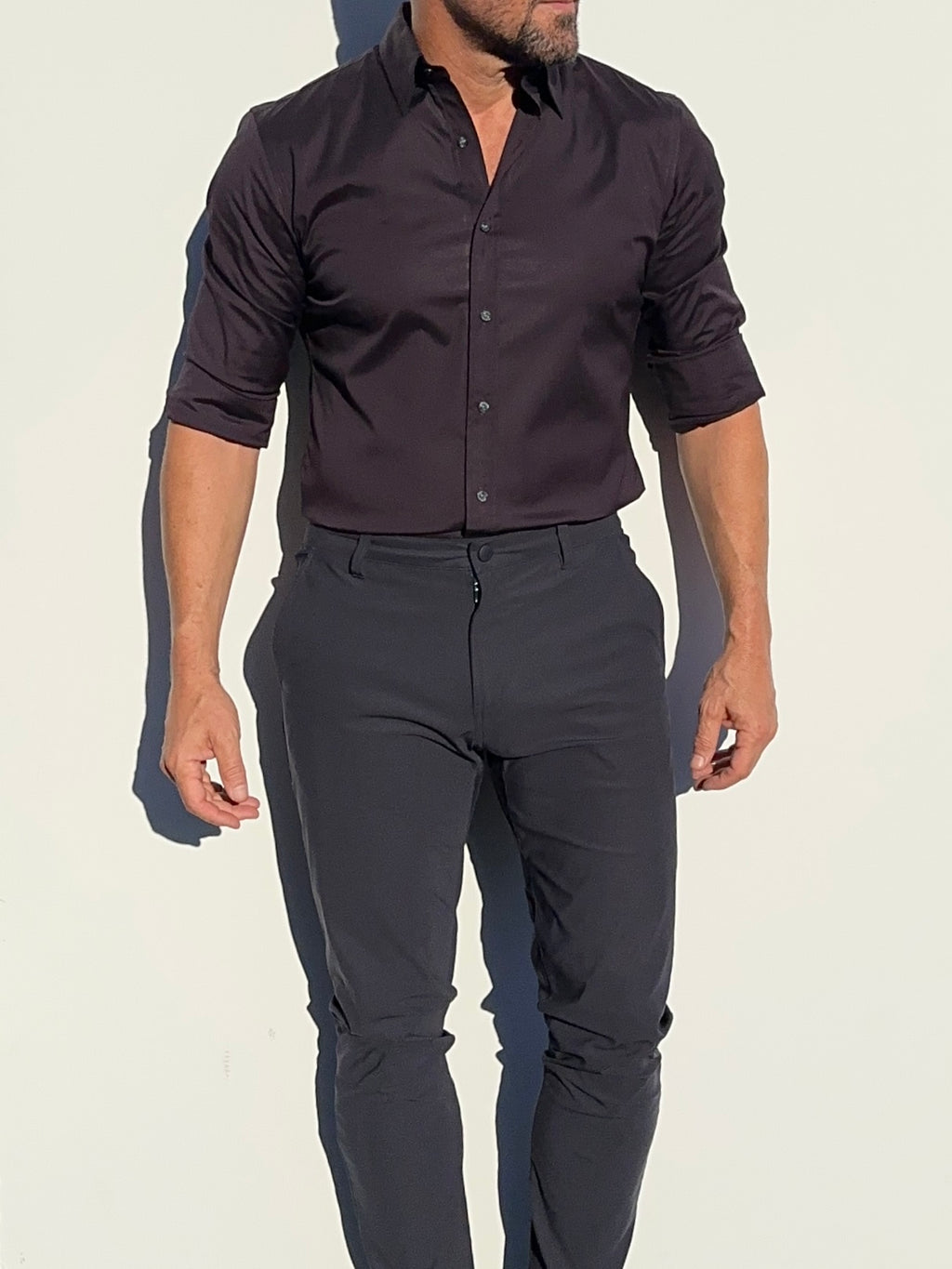 Incognito Stretch Poplin - Eggplant