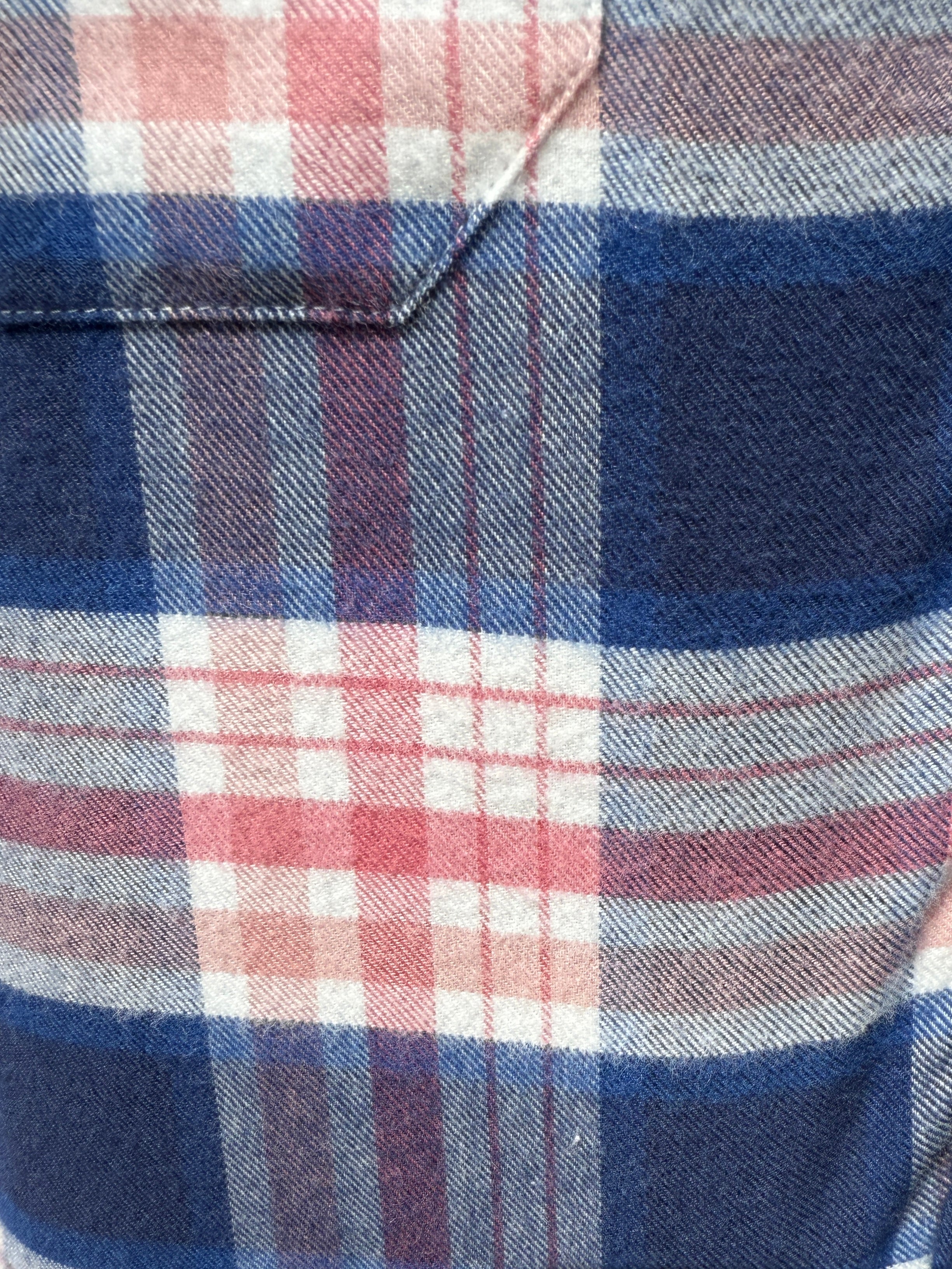 The Utility Shirt in Plaid Flannel - Navy & Pink Plaid Flannel- SB #644