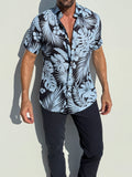 Light Blue & Navy Floral on Linen - Light Blue & Navy Linen