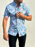 Lily Floral Party Shirt - Light Blue