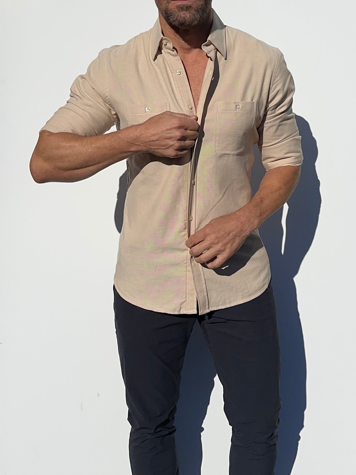 Two-Pocket Organic Oxford - Khaki Organic Oxford