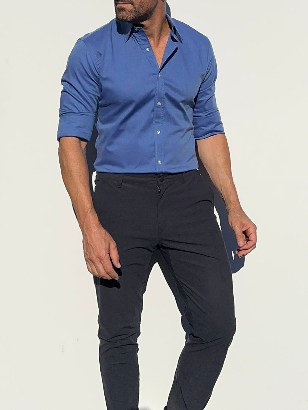 Stretch Royal Oxford - Cerulean Blue