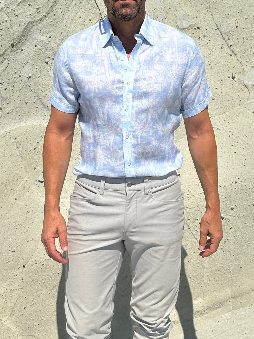 The Jungle Brothers Linen Party Shirt - Navy on White