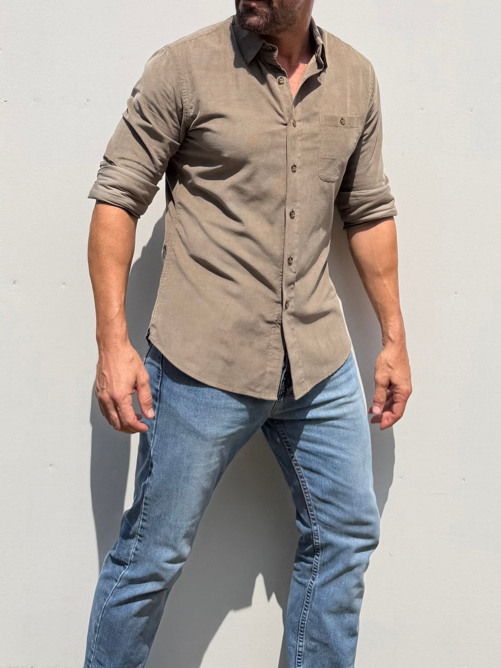 The One-Pocket Corduroy Shirt - Desert Tan