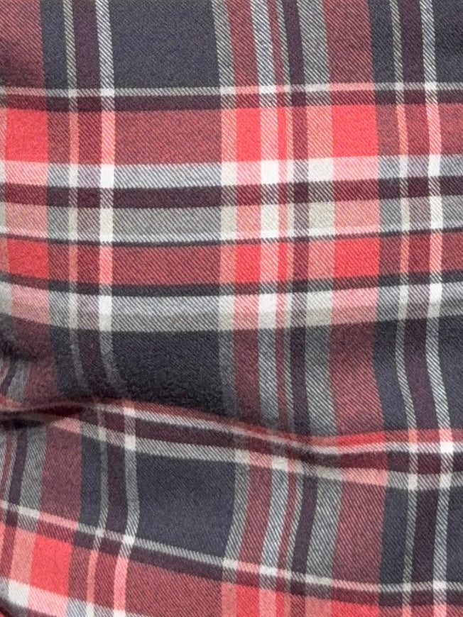 The No-Pocket Dress Flannel - Black & Orange Plaid
