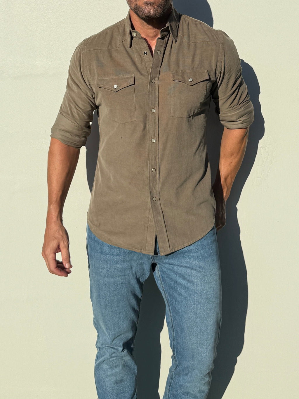 The Corduroy Western - Army Green
