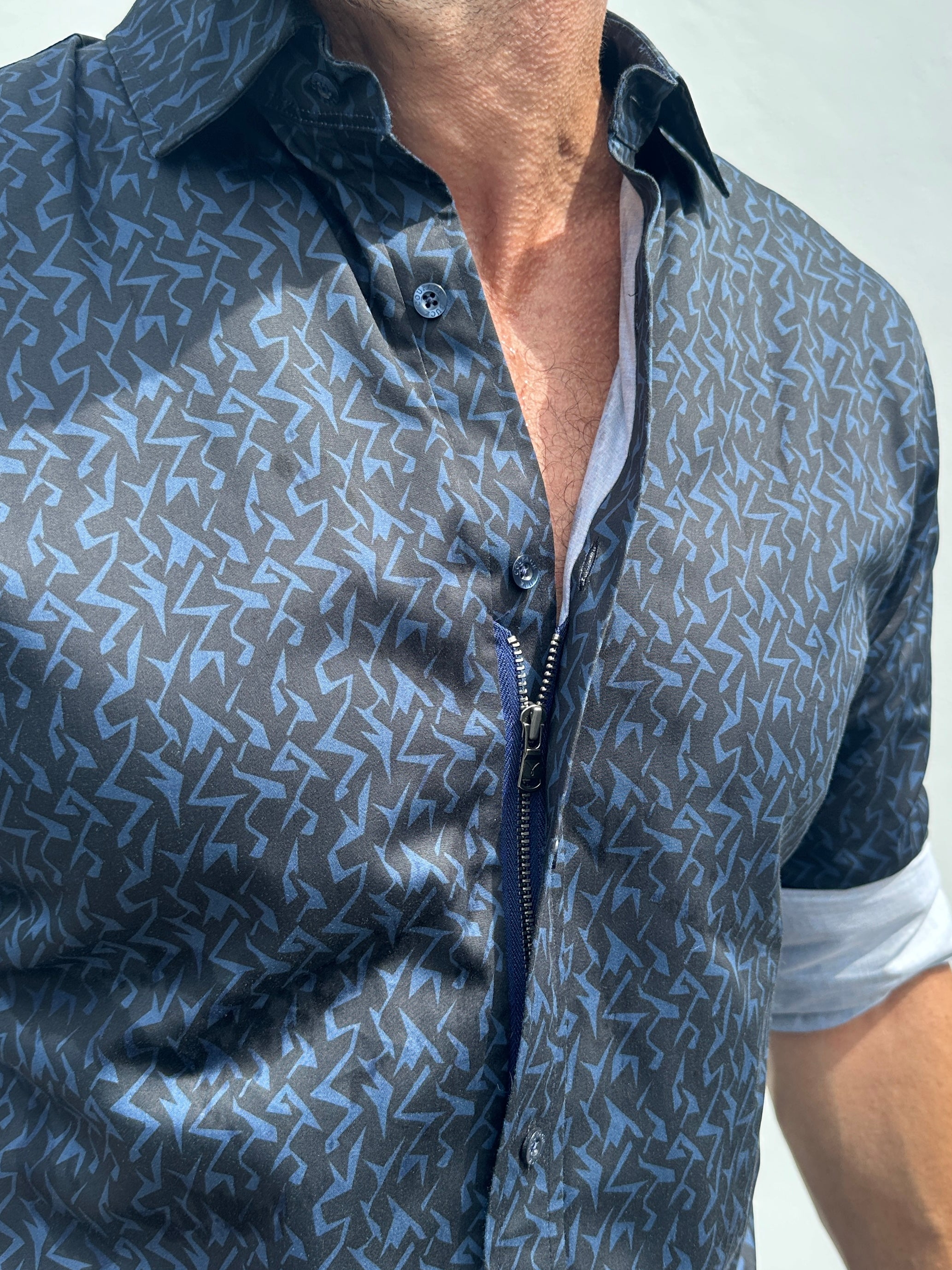 Midnight Lightning Party Shirt - Navy/Blue