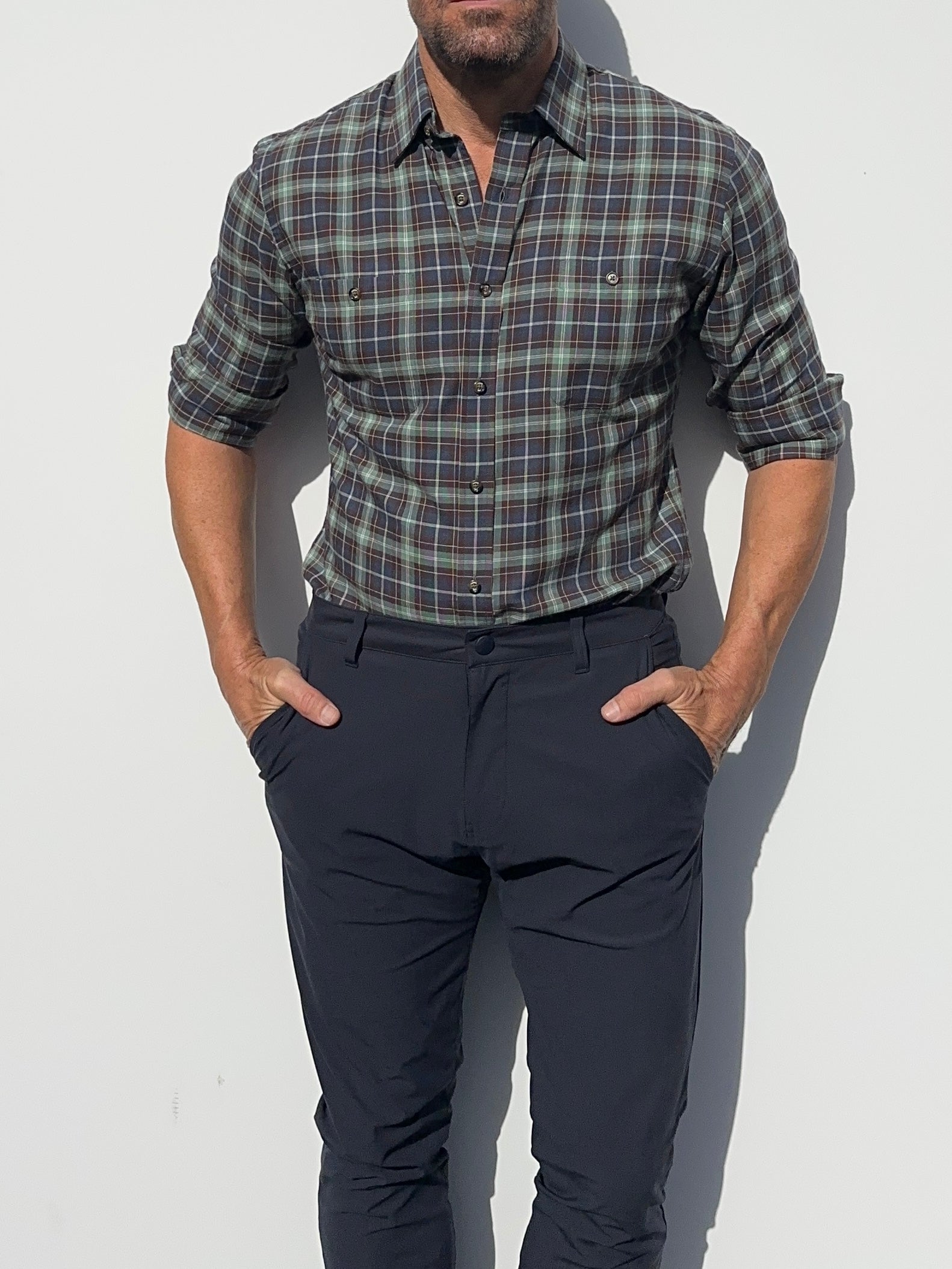 Sage, Blue & Brown Flannel - Sage Blue Brown