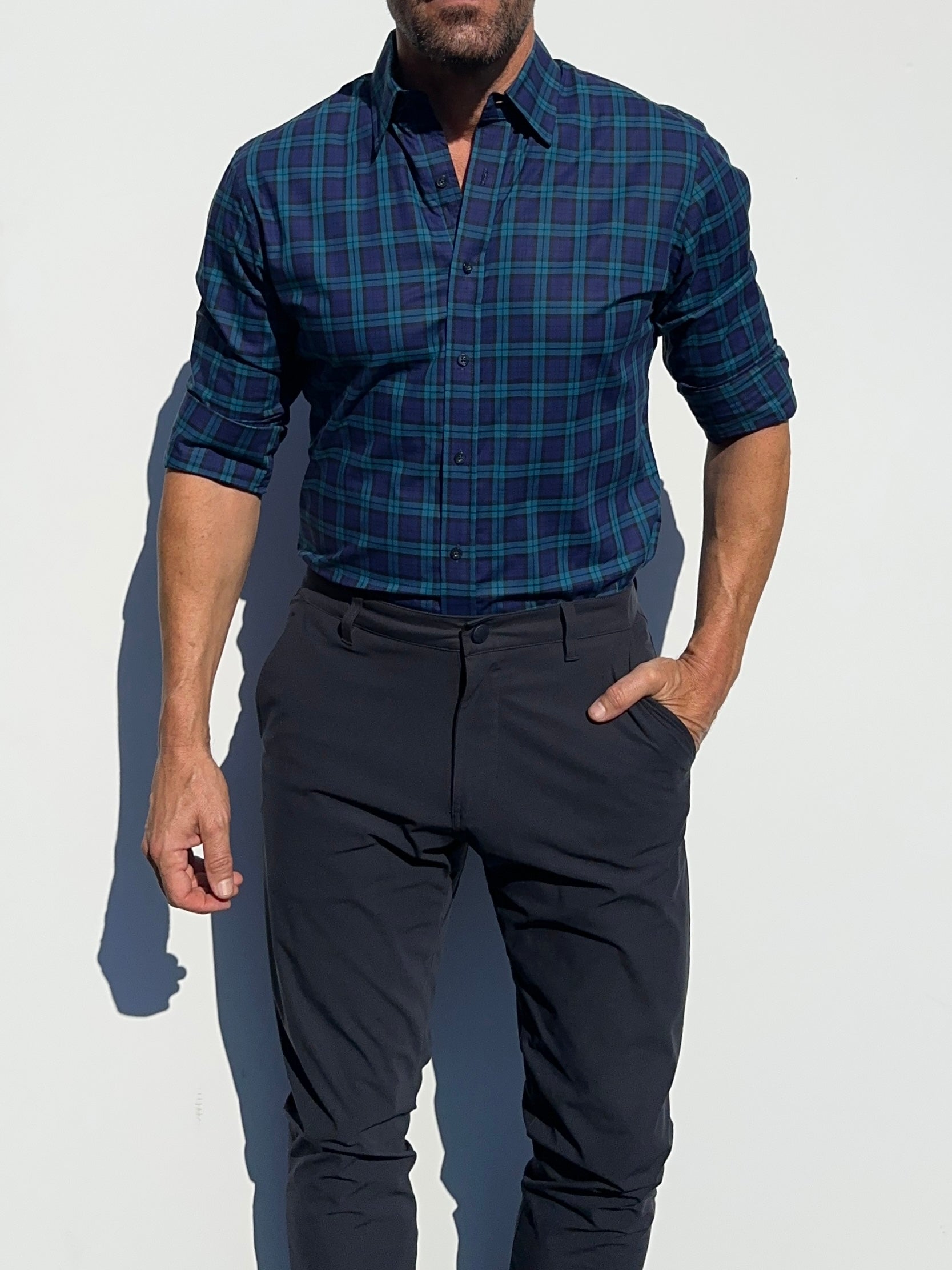 Navy Plaid Organic Cotton - Small Batch #291 Navy Plaid Organic Cotton