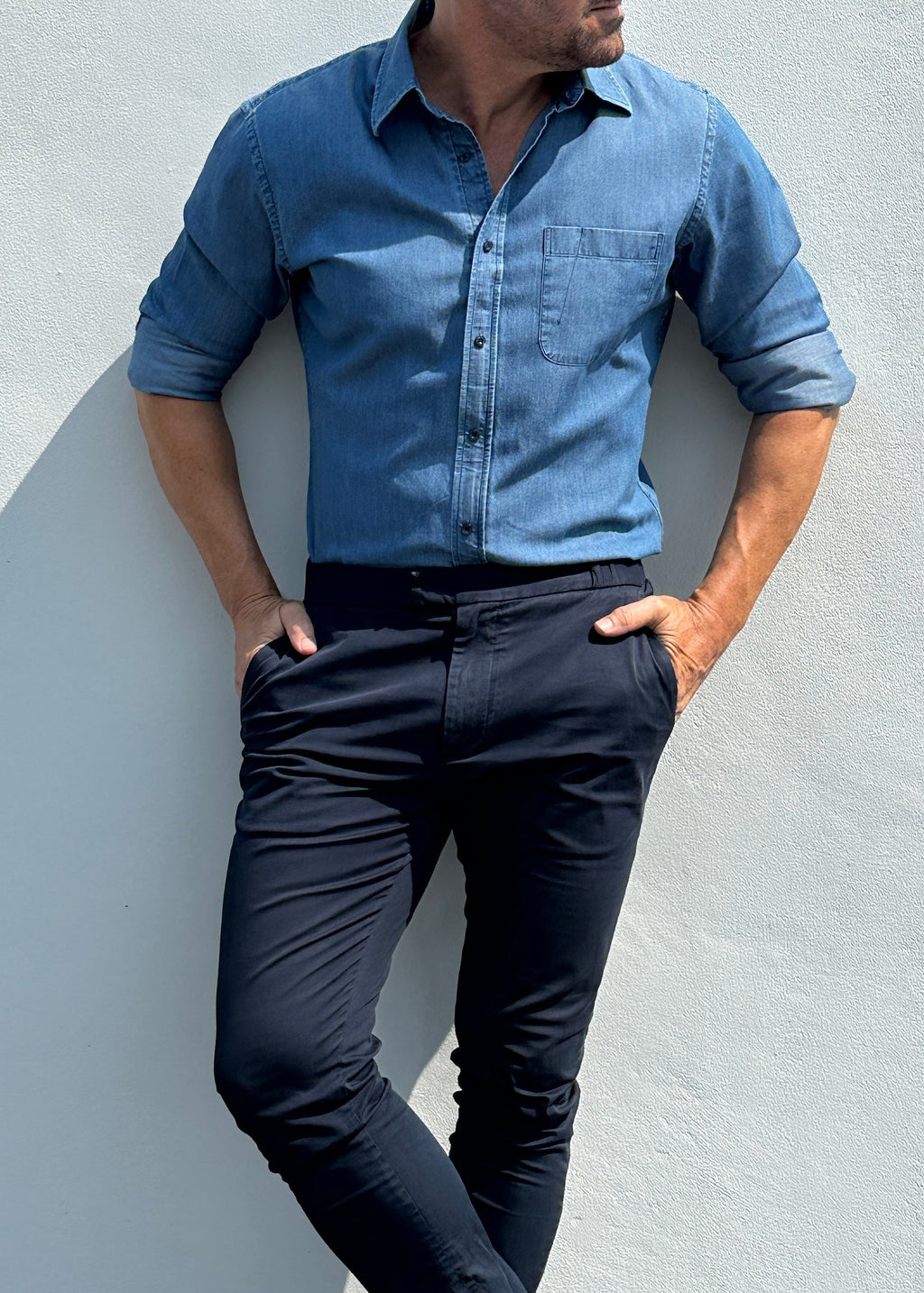 One Pocket Indigo Denim - Indigo Blue