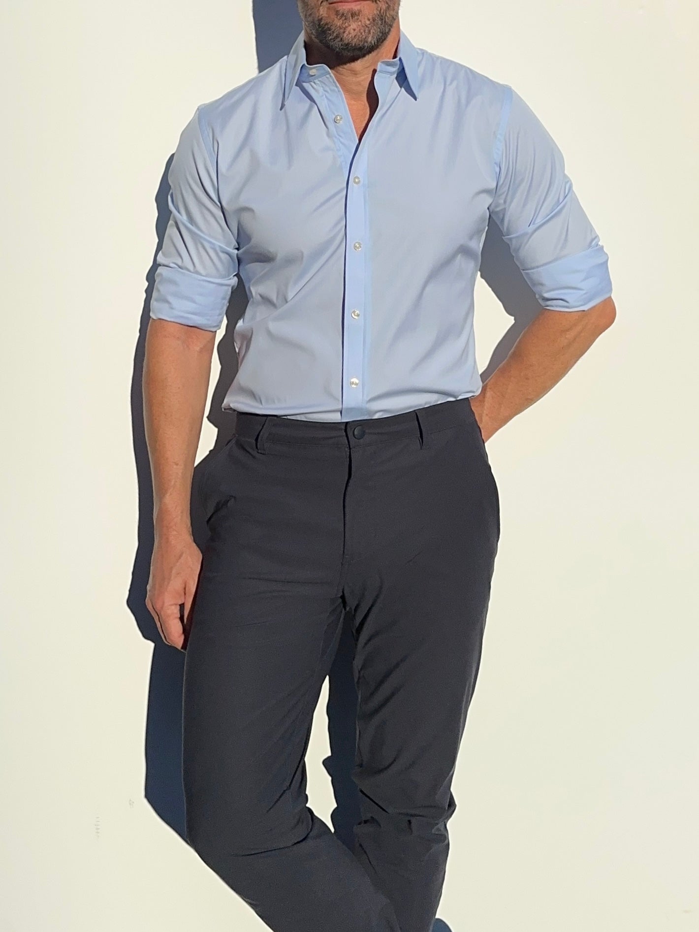 Incognito Stretch Poplin - Light Blue