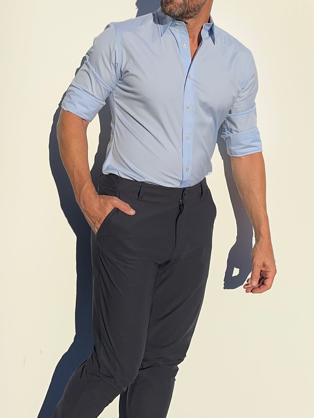 Incognito Stretch Poplin - Light Blue