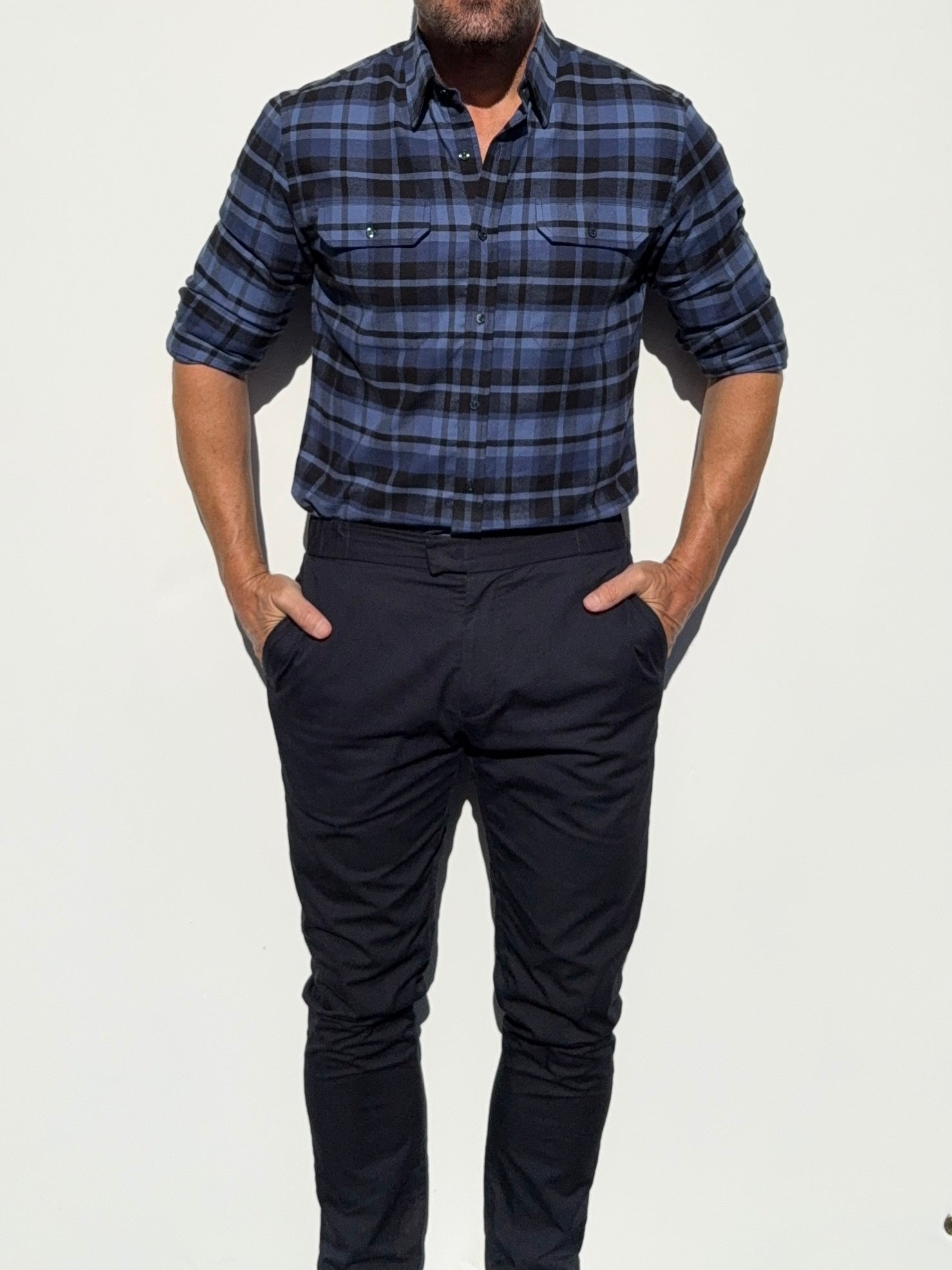 Navy & Blue Utility Flannel - Navy & Blue