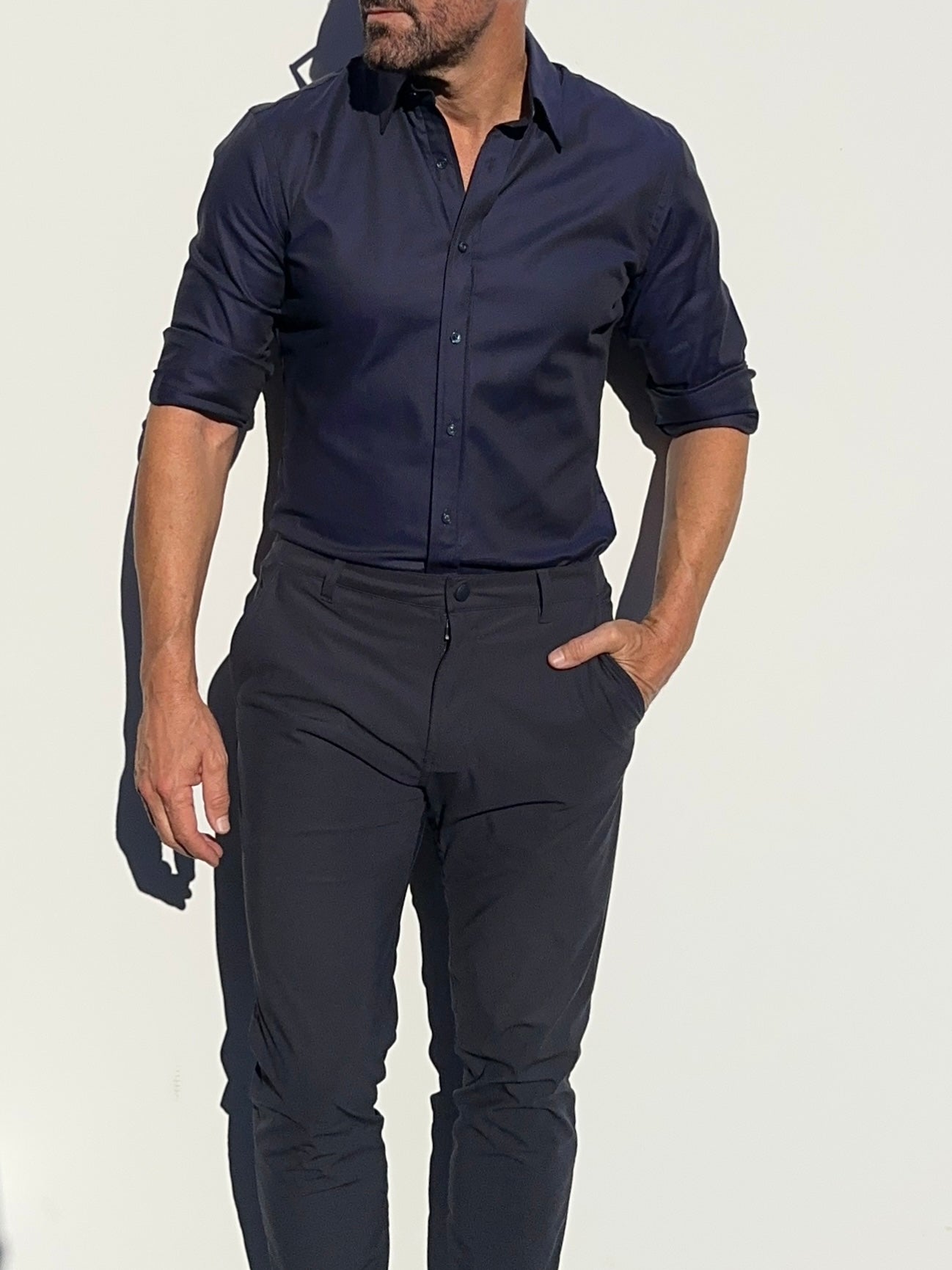 Stretch Royal Oxford - Midnight Blue