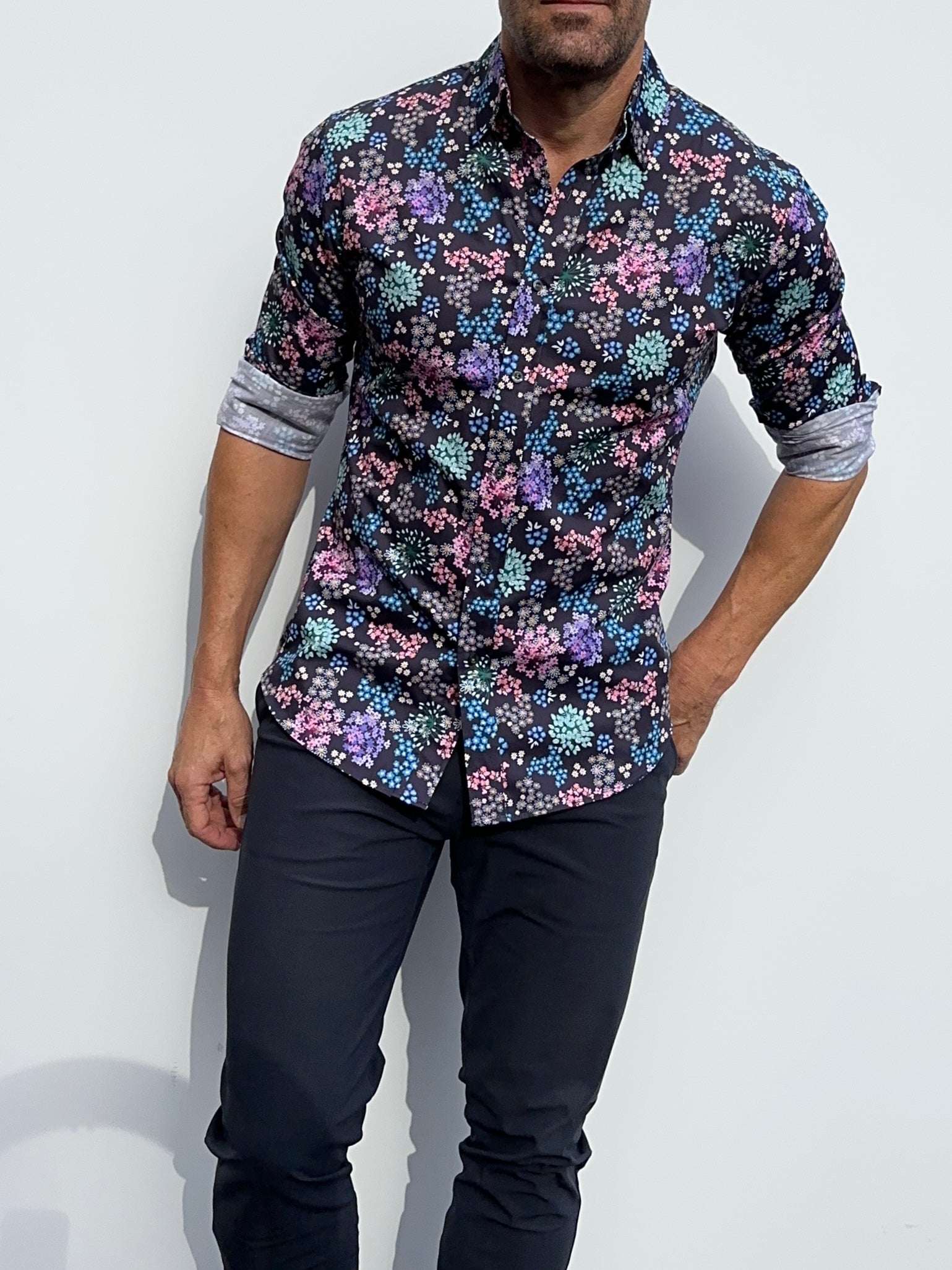 Fireworks Floral Party Shirt - Firework Floral