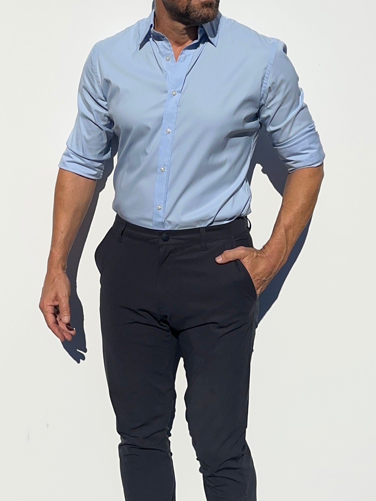 Mega-Stretch Performance Broadcloth - Light Blue