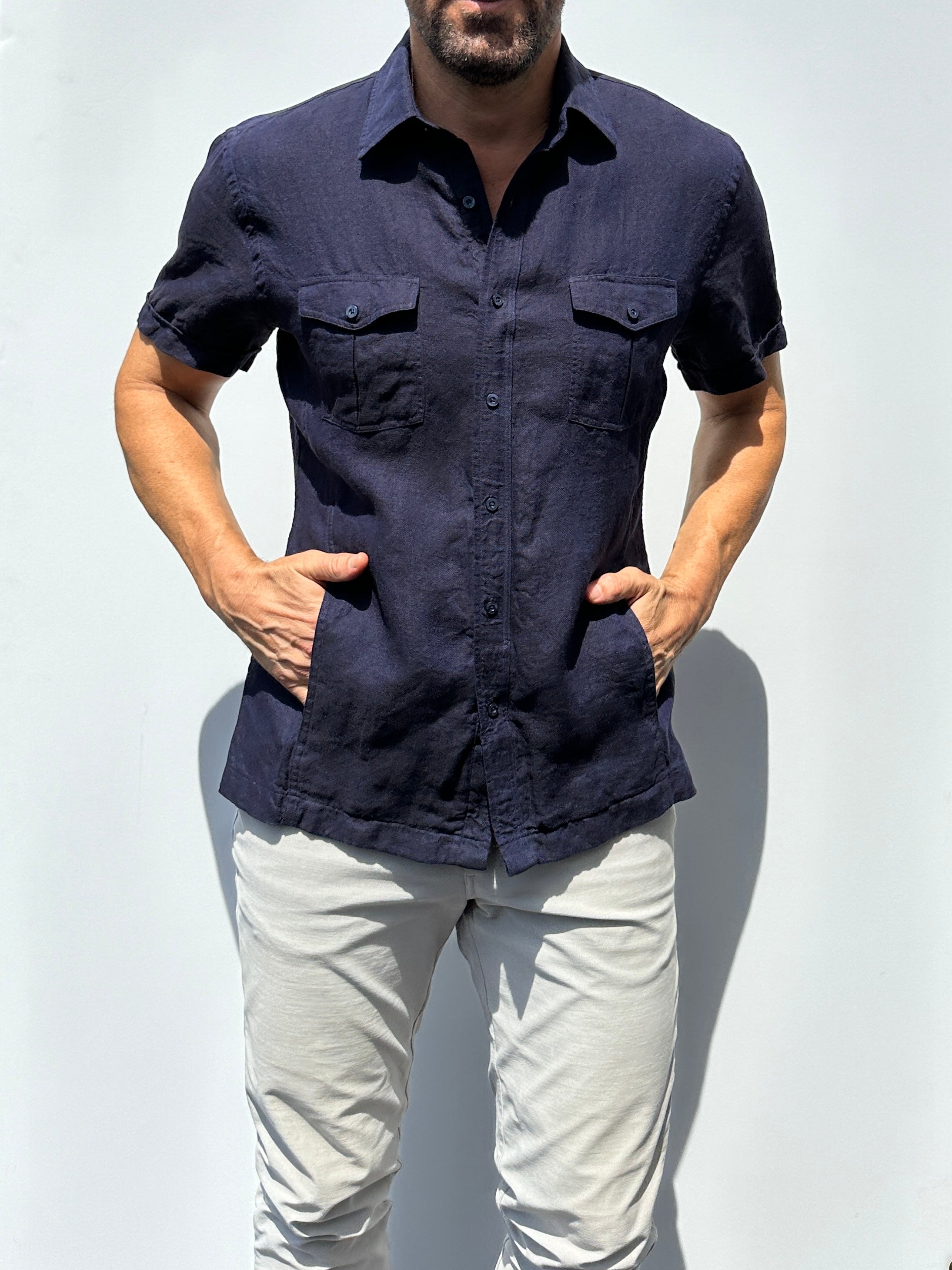 The Urban Legend w/Side Pockets - Navy Linen