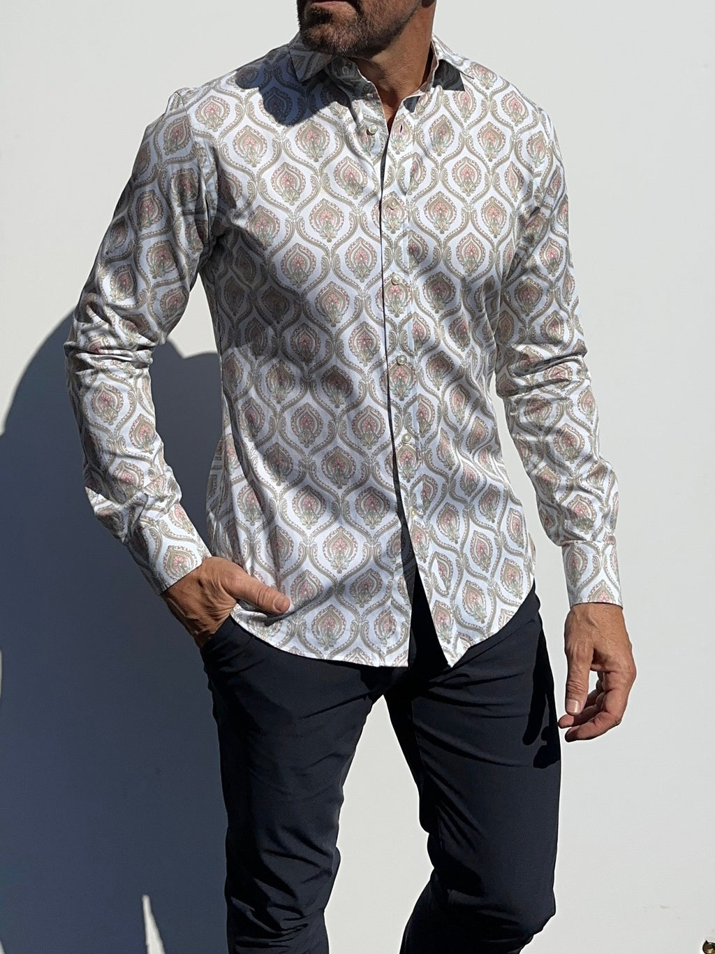 Ornate Party Shirt - Pale Blue