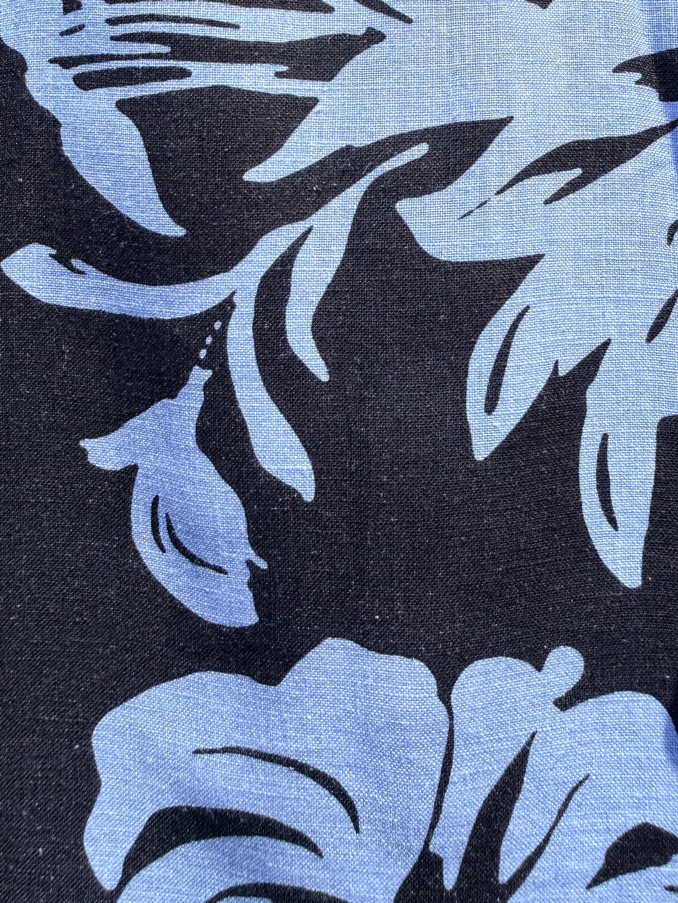 Abstract Flowers Party Shirt on Linen- Small Batch #683