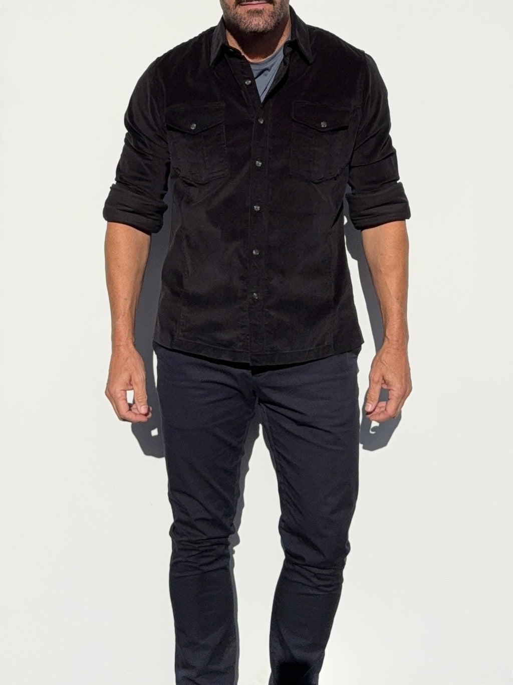 The Urban Legend Shirt Jacket in Corduroy - Black