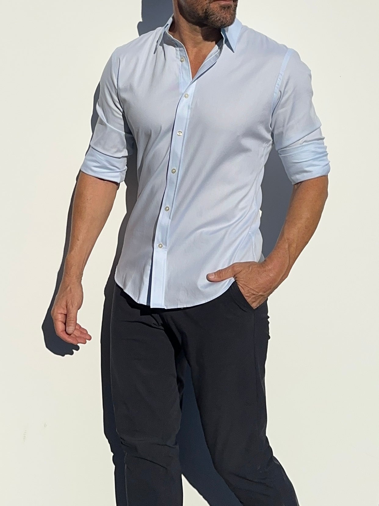 Stretch Royal Oxford - Light Blue
